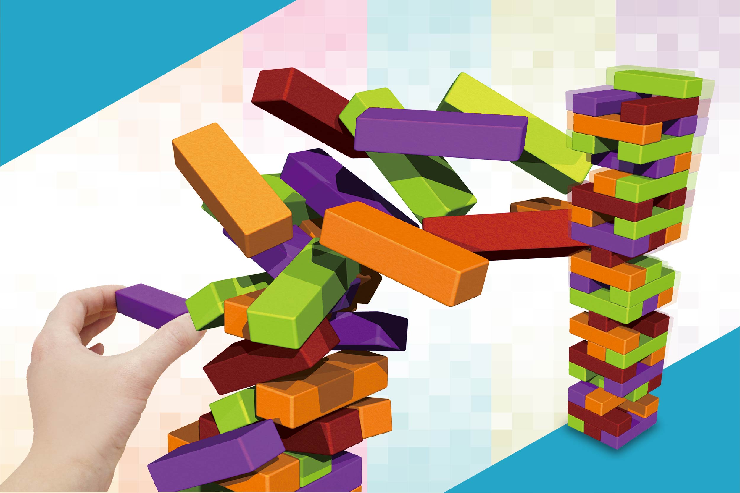 カラフルブロックタワー | 株式会社ハック